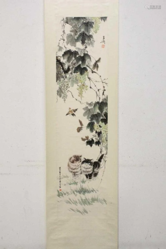 Chinese watercolor scroll 