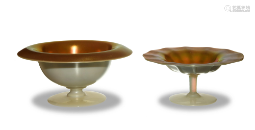 Steuben Glass Works, Pair of Gold Aure…