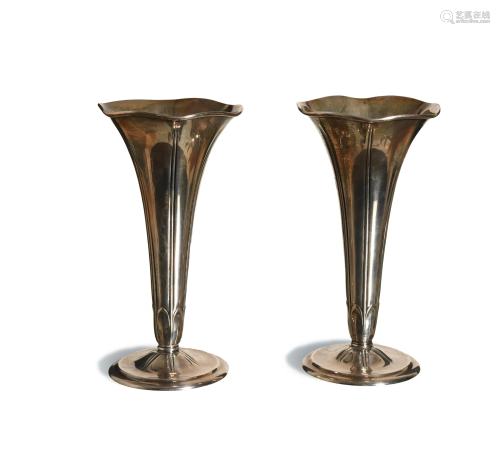 Tiffany & Co., Pair of Sterling Silver Bud Vases