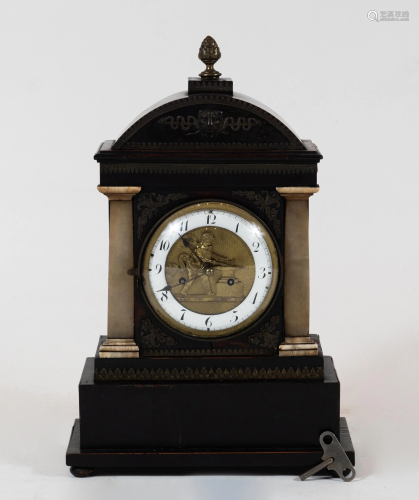 Austrian Biedermeier Automaton Clock with Cupid