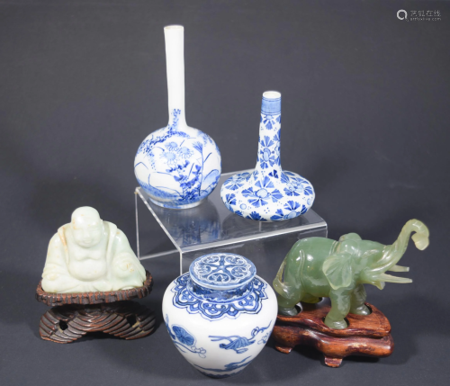 5 Jade Figures & Porcelain Vases