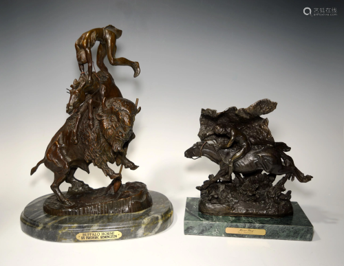 Frederic Remington, 2 American Indian Bronzes