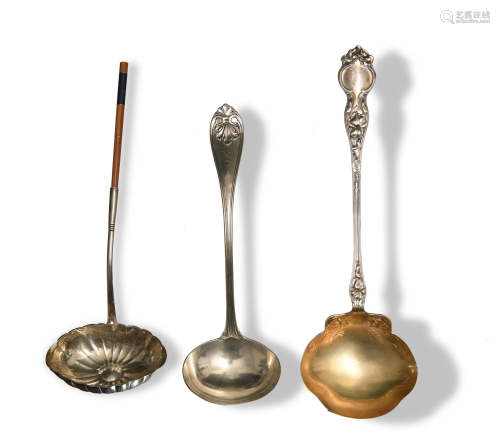 3 Sterling Silver & Coin Silver Ladles
