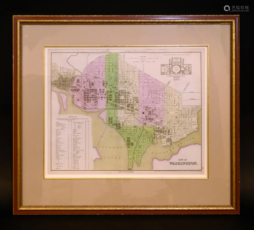 1836 Map, City of Washington, H. S. Tanner