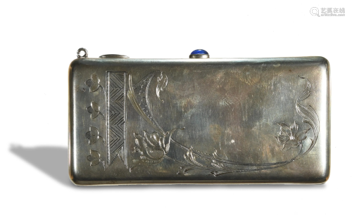 Sterling Silver Clutch with Flower Pattern