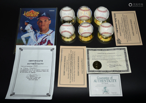 6 Autographed Baseballs & Magazine