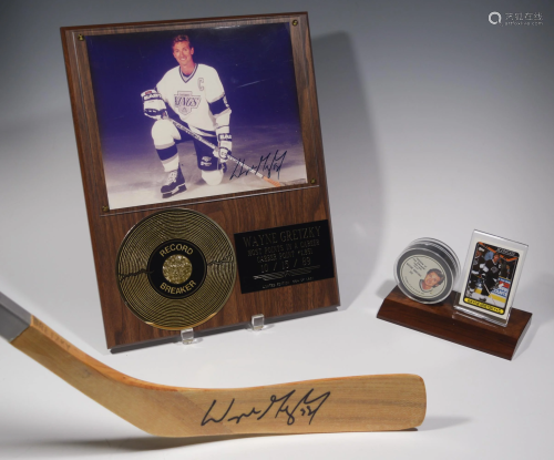 3 Wayne Gretzky Autographed Hockey Stick…