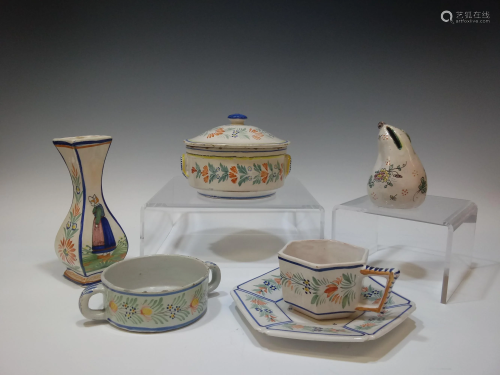 6 Henriot Quimper French Faience Pottery 19-…