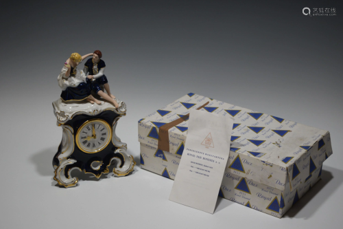 Royal Dux, Porcelain Clock in Original Box