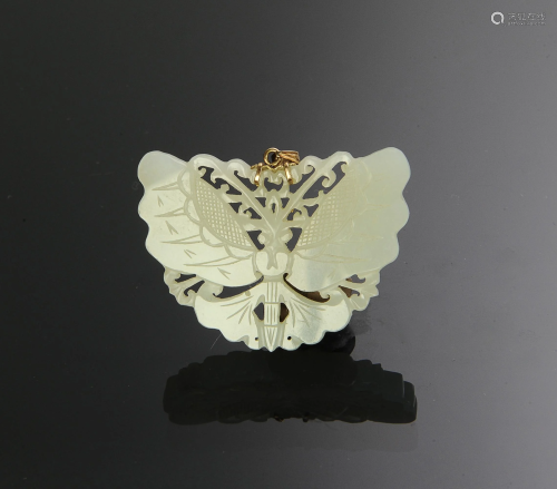 Chinese White Jade Butterfly, 18-19th Century