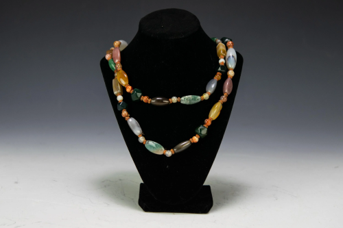 4 Necklaces- Agate, Faux Coral Bead & 925 M…
