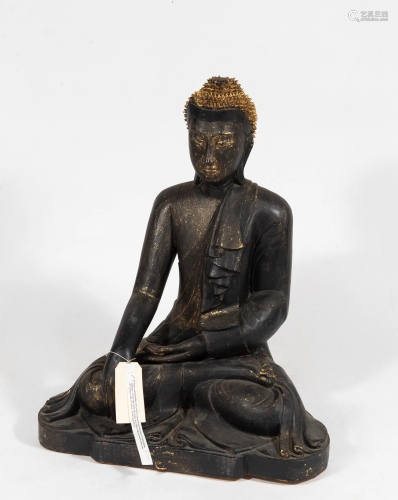 Large Seated Thai Wooden Buddha