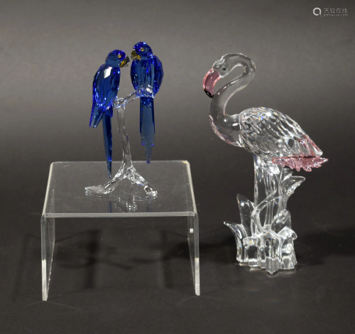 2 Swarovski SCS Figures, Hyacinth Macaws,…
