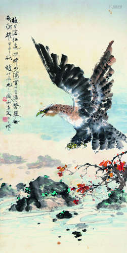 赵松泉（1914～2012） 甲申（2004）年作 雄鹰 镜片 设色纸本