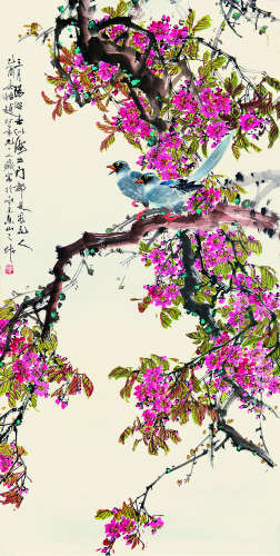 赵松泉（1914～2012） 乙酉（2005）年作 三月阳明春 镜片 设色纸本