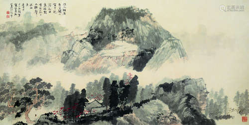 江兆申（1925～1996） 庚申（1980）年作 沈说诗意图 镜片 设色纸本