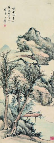 顾沄（1835～1896） 仿云林山水 立轴 设色纸本
