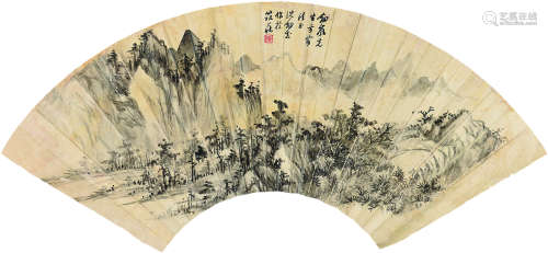 沈剑知（1901～1975） 云开烟清 扇面 水墨纸本