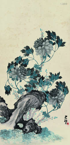 方君璧（1898～1986） 牡丹 镜片 设色纸本