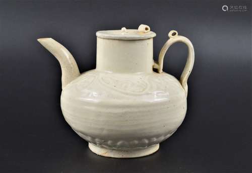 A WHITE GLAZED EWER SONG DYNASTY