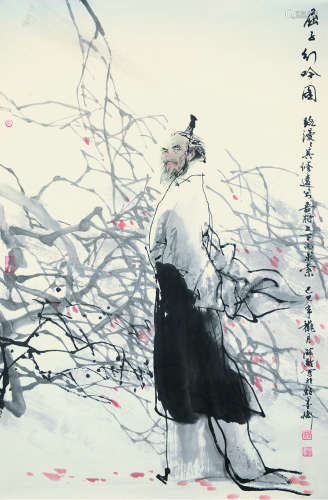 杜滋龄（b.1941） 己巳（1989）年作 屈子行吟图 镜片 设色纸本