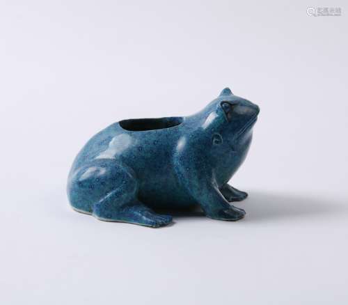 A ROBINS EGG FROG WATER CONTAINER QING DYNASTY