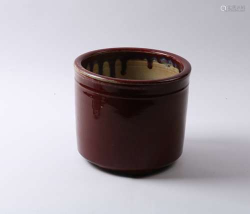 A RED GLAZED CENSER QING DYNASTY