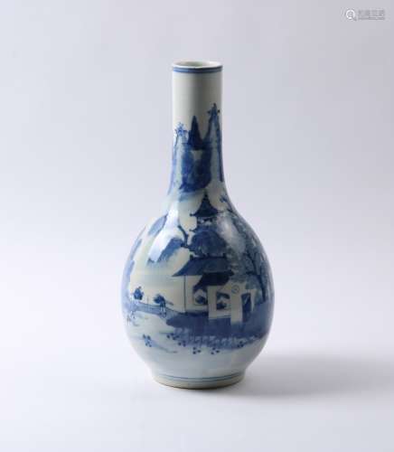 A BLUE AND WHITE PEAR SHAPED VASE GUANGXU PERIOD