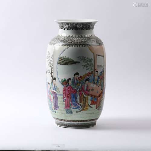 A FAMILLE ROSE LANTERN VASE REPUBLIC PERIOD