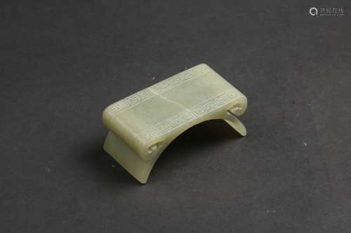 A CARVED JADE INK-STAND