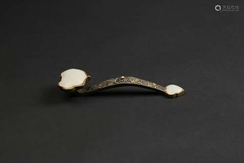 A JADE INLAID RUYI SCEPTER