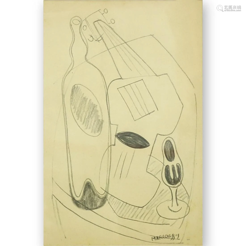 Attributed to: Louis Marcoussis Pencil Drawing