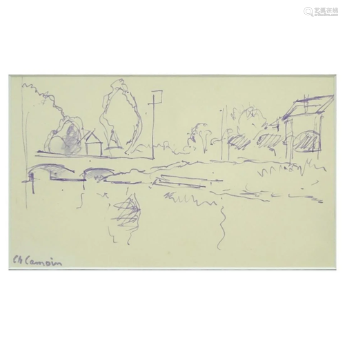 Attributed to: Charles Camoin Ink Drawing