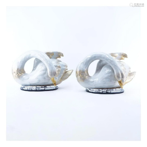 Pair of Mangani for Oggetti Swan Figurines