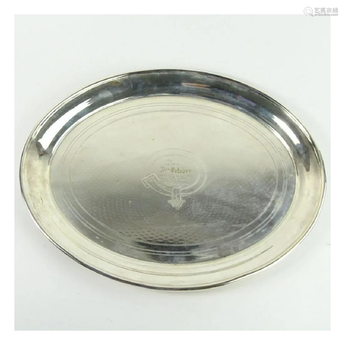 19th C. German Silver Oval Tray