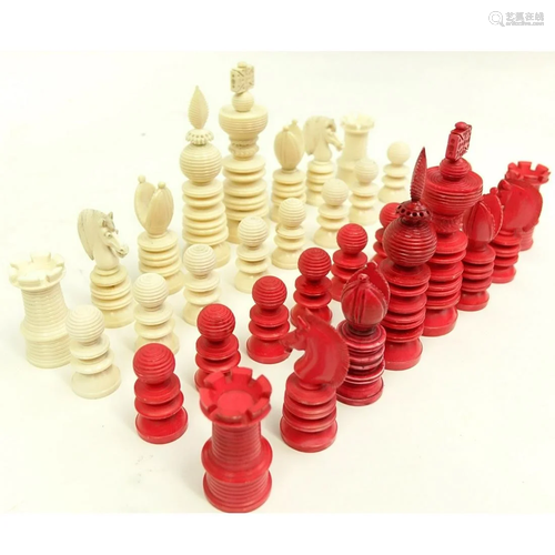 19th Century Staunton 32 Piece Chess Set