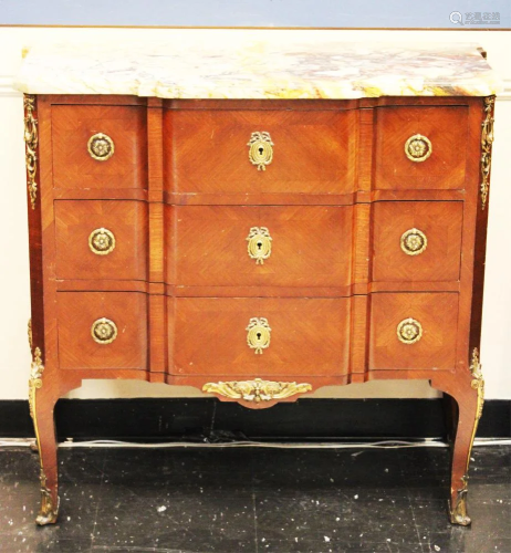 VINTAGE FRENCH MARBLE TOP COMMODE