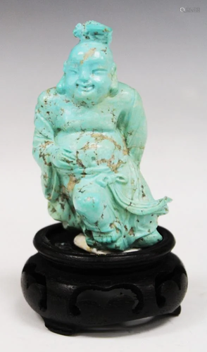 CHINESE PERSIAN TURQUOISE CARVED FIG…