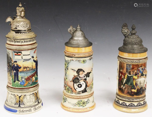 LOT OF (3) VINTAGE GERMAN STEINS