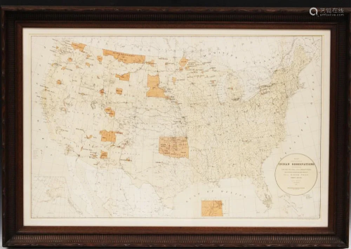 NATIVE AMERICAN RESERVATION MAP, 1884 …
