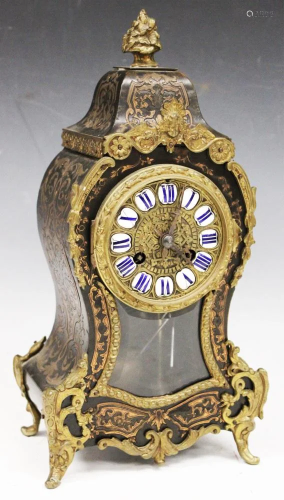 FRENCH BOULLE 19TH C. CLOCK