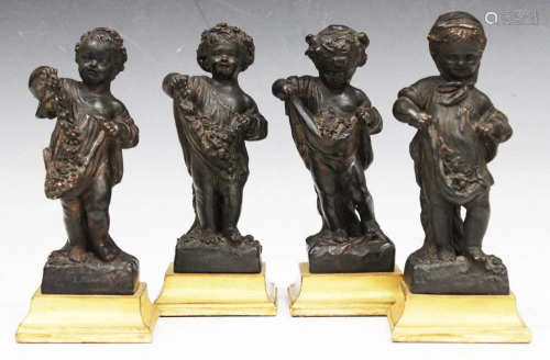 LOT OF (4) FRENCH STYLE CHERUBS, 7 1/2