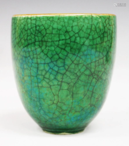 CHINESE GREEN CRACKLED GLAZE WINE …