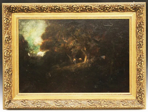 EARLY CALIFORNIA OIL ON BOARD, SIGNED
