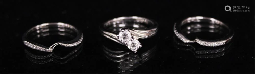 14KT DIAMOND WEDDING SET (3PC)