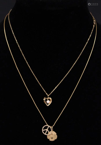 LOT OF (2) 14KT NECKLACE