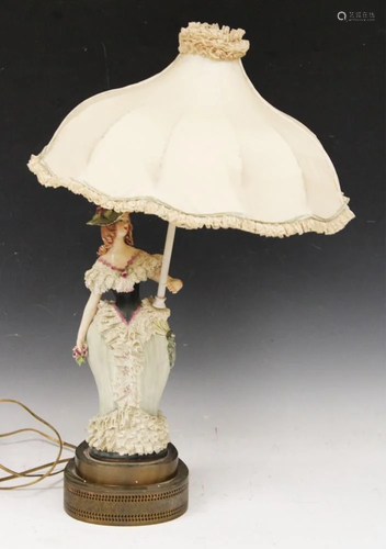 VINTAGE ITALIAN PORCELAIN FIGURAL LAMP