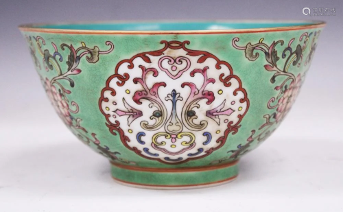 CHINESE ENAMELED PAINTED BOWL WITH INS…