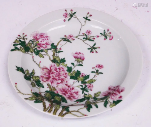 CHINESE ENAMELED PAINTED PLATE