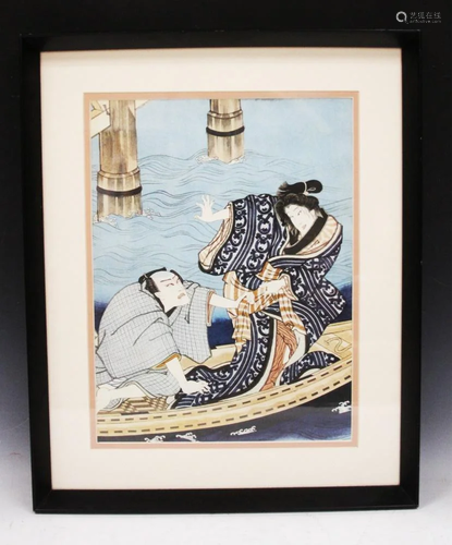 EARLY JAPANESE WOODBLOCK PRINT, FRA…